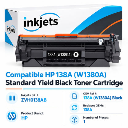 Compatible HP 138A (W1380A) Standard Yield Black Toner Cartridge