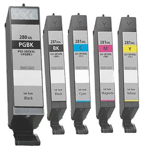 Canon PGI-280XXL & CLI-281XXL Super High-Yield Compatible Ink Cartridge 5-Pack Combo