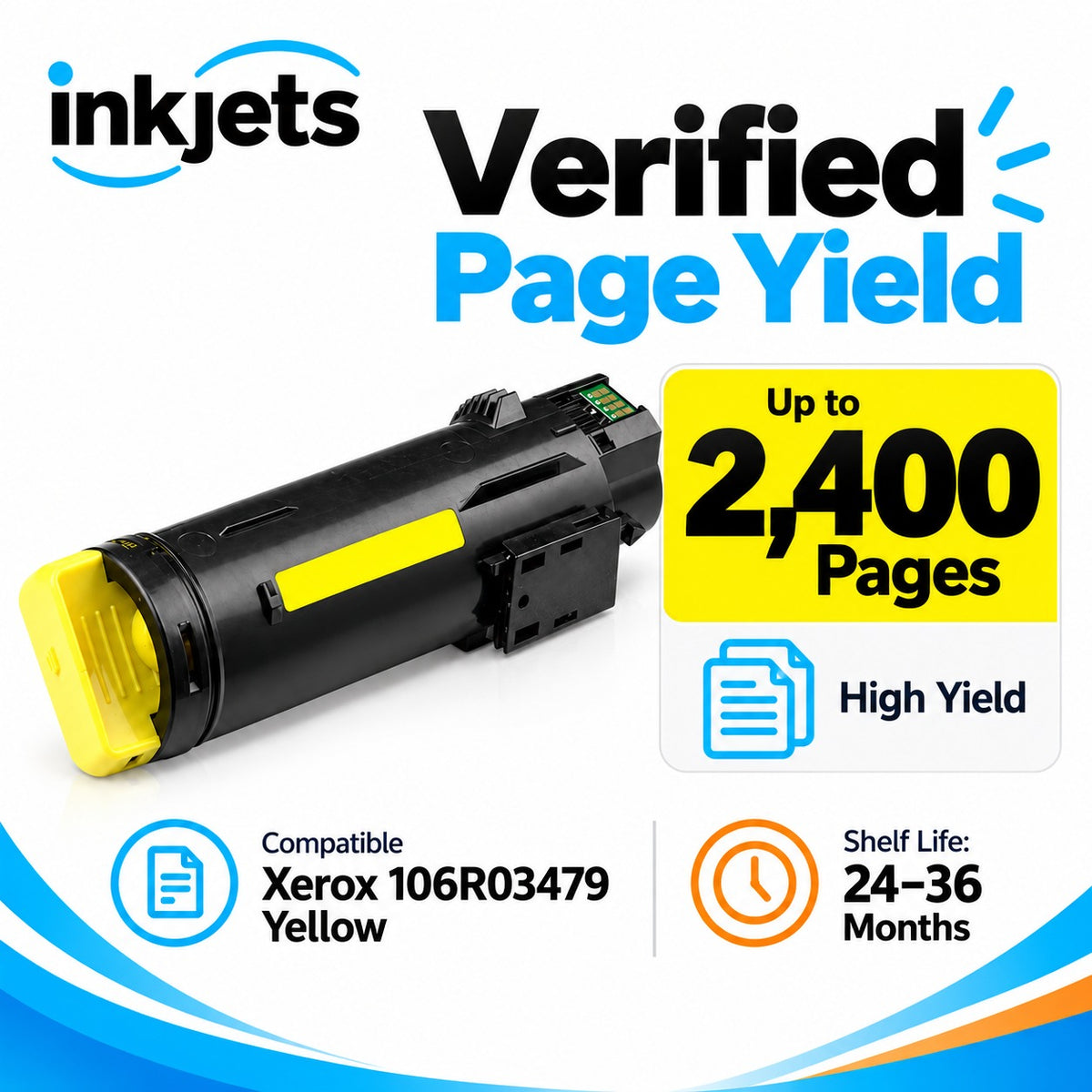 Xerox 106R03479 Yellow High-Yield Compatible Toner Cartridge