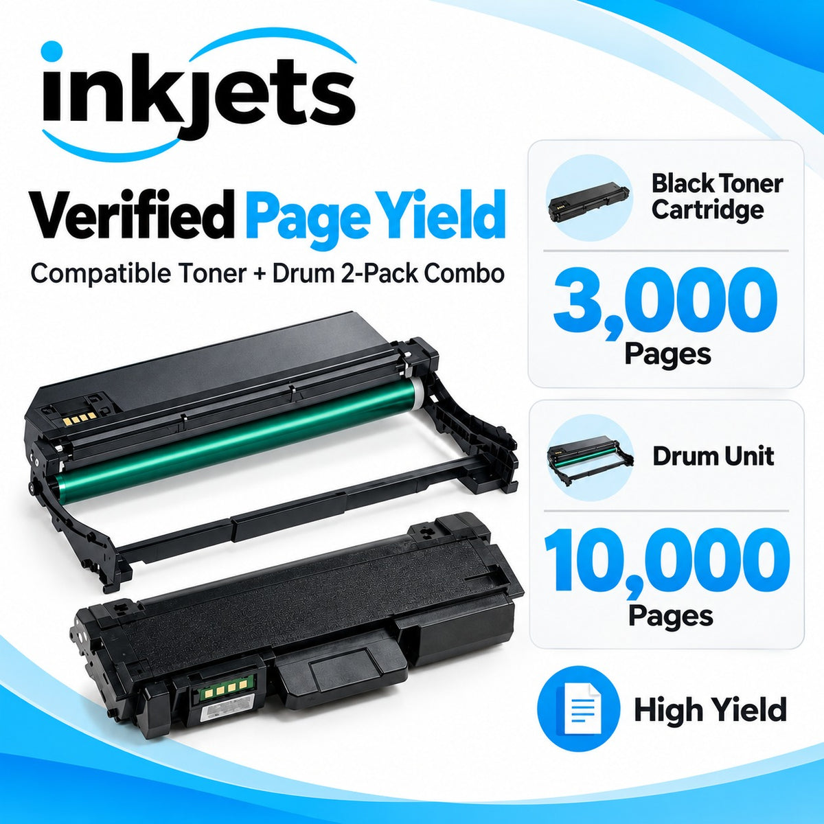 Xerox Phaser 3260 / WorkCentre 3200 Compatible Toner & Drum Cartridge 2-Pack Combo