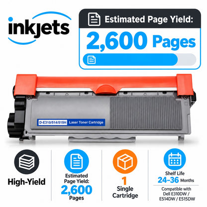 Dell 593-BBKD (P7RMX) Black High-Yield Compatible Toner Cartridge