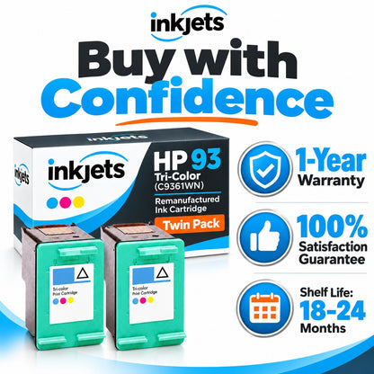 HP 93 Tri-Color (C9361WN) Remanufactured Ink Cartridge Twin Pack