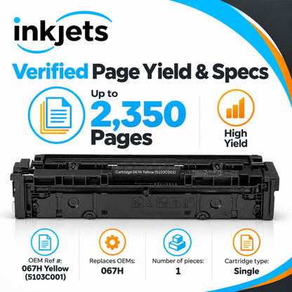 Canon 067H (5103C001) Yellow High Yield Compatible Toner Cartridge