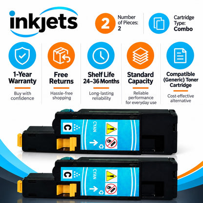 Dell 332-0400 (5R6J0) Cyan Compatible Toner Cartridge Twin Pack