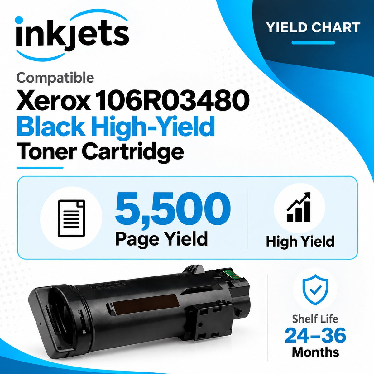 Xerox 106R03480 Black High-Yield Compatible Toner Cartridge