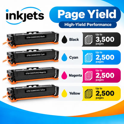 Canon 075H Compatible High-Yield Toner Cartridge 4-Pack Combo