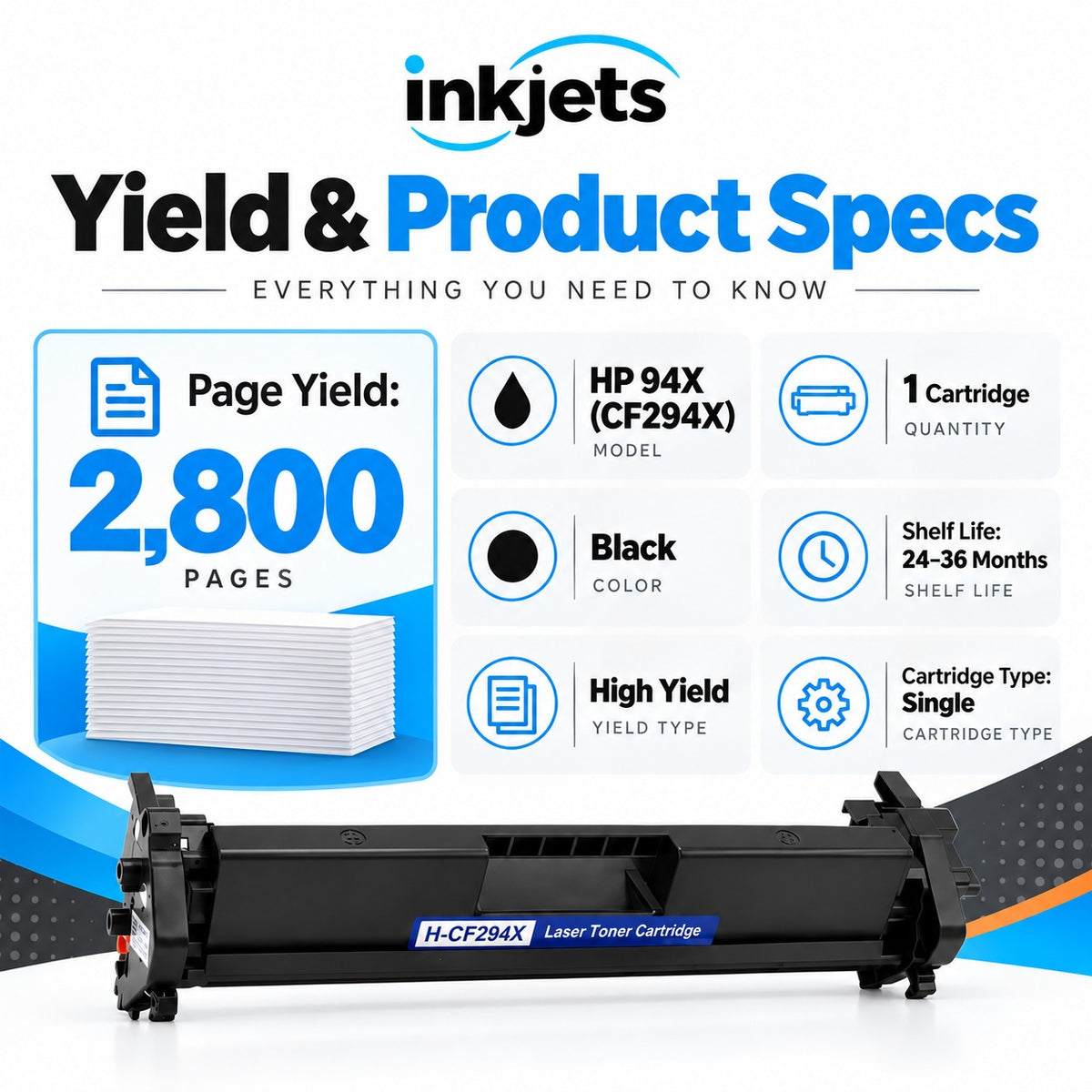 HP 94X (CF294X) Black High-Yield Compatible Toner Cartridge