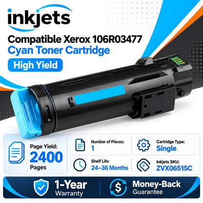 Xerox 106R03477 Cyan High-Yield Compatible Toner Cartridge