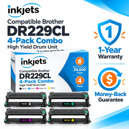 Compatible Brother DR229CL High Yield 4-Pack Combo Drum Unit