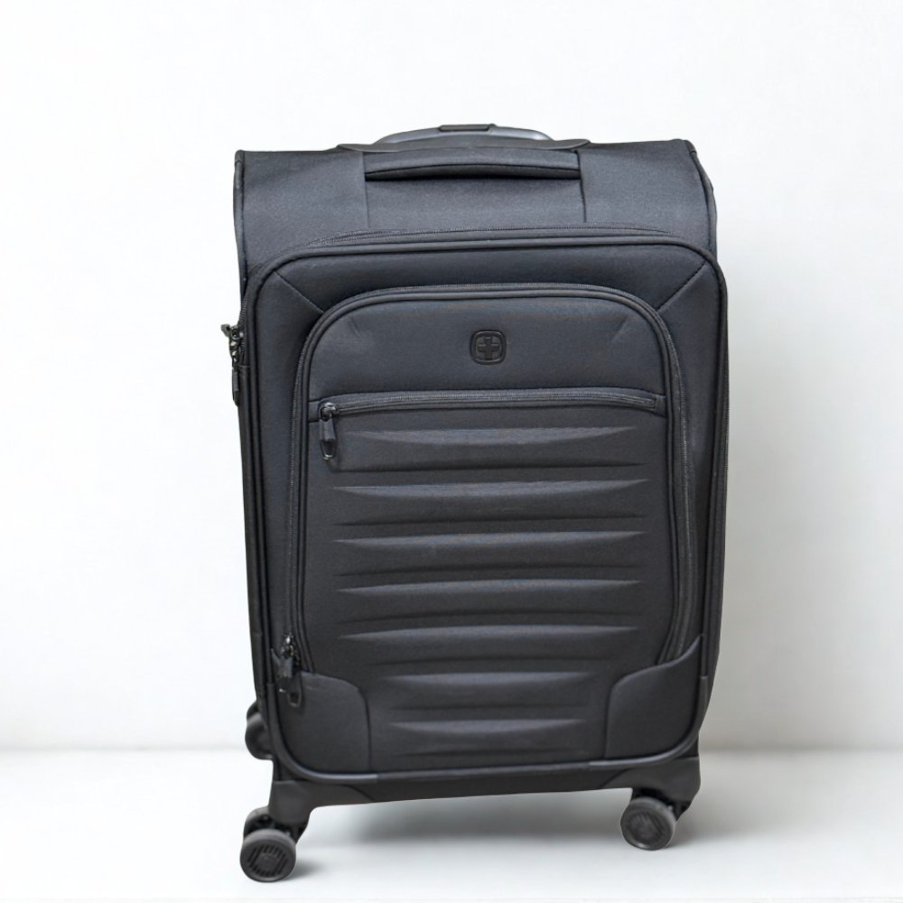 SwissGear Checklite 1‑Piece Softside Expandable Carry‑On Luggage – Black