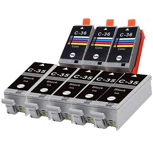Canon PGI-35 & CLI-36 Compatible Ink Cartridge 8-Pack Combo