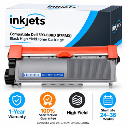 Dell 593-BBKD (P7RMX) Black High-Yield Compatible Toner Cartridge