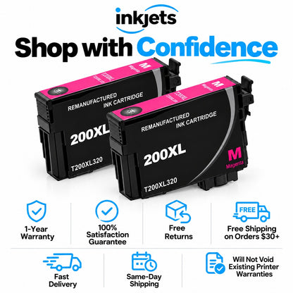 Epson 200XL (T200XL320) Magenta High-Yield Remanufactured Ink Cartridge Twin Pack