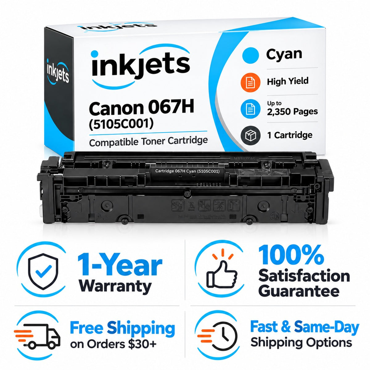 Canon 067H (5105C001) Cyan High Yield Compatible Toner Cartridge