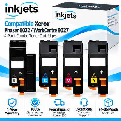 Xerox Phaser 6022 / WorkCentre 6027 Compatible Toner Cartridge 4-Pack Combo