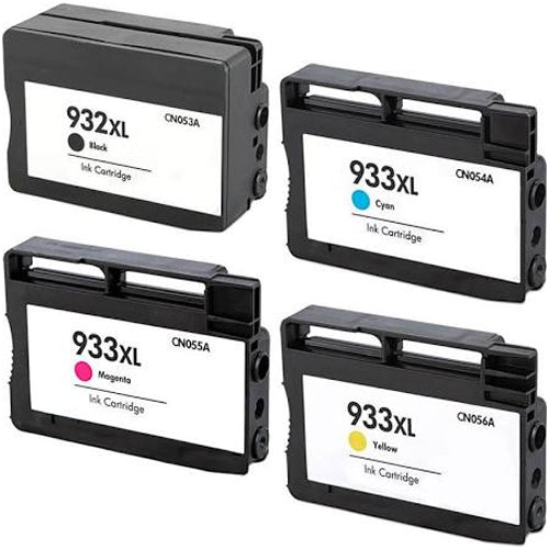 HP 932XL & 933XL High-Yield Remanufactured Ink Cartridge 4-Pack Combo