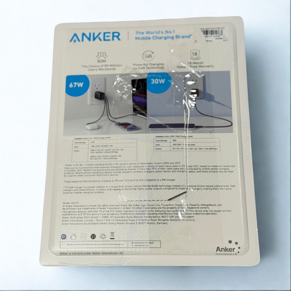 Anker Fast Charging 2-Pack 3-Port Charger 67W + 1-Port Charger 30W