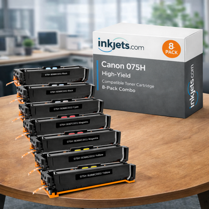 Canon 075H Compatible High-Yield Toner Cartridge 8-Pack Combo
