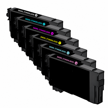Epson 340XL Compatible High Yield Ink Cartridge 6-Pack Combo