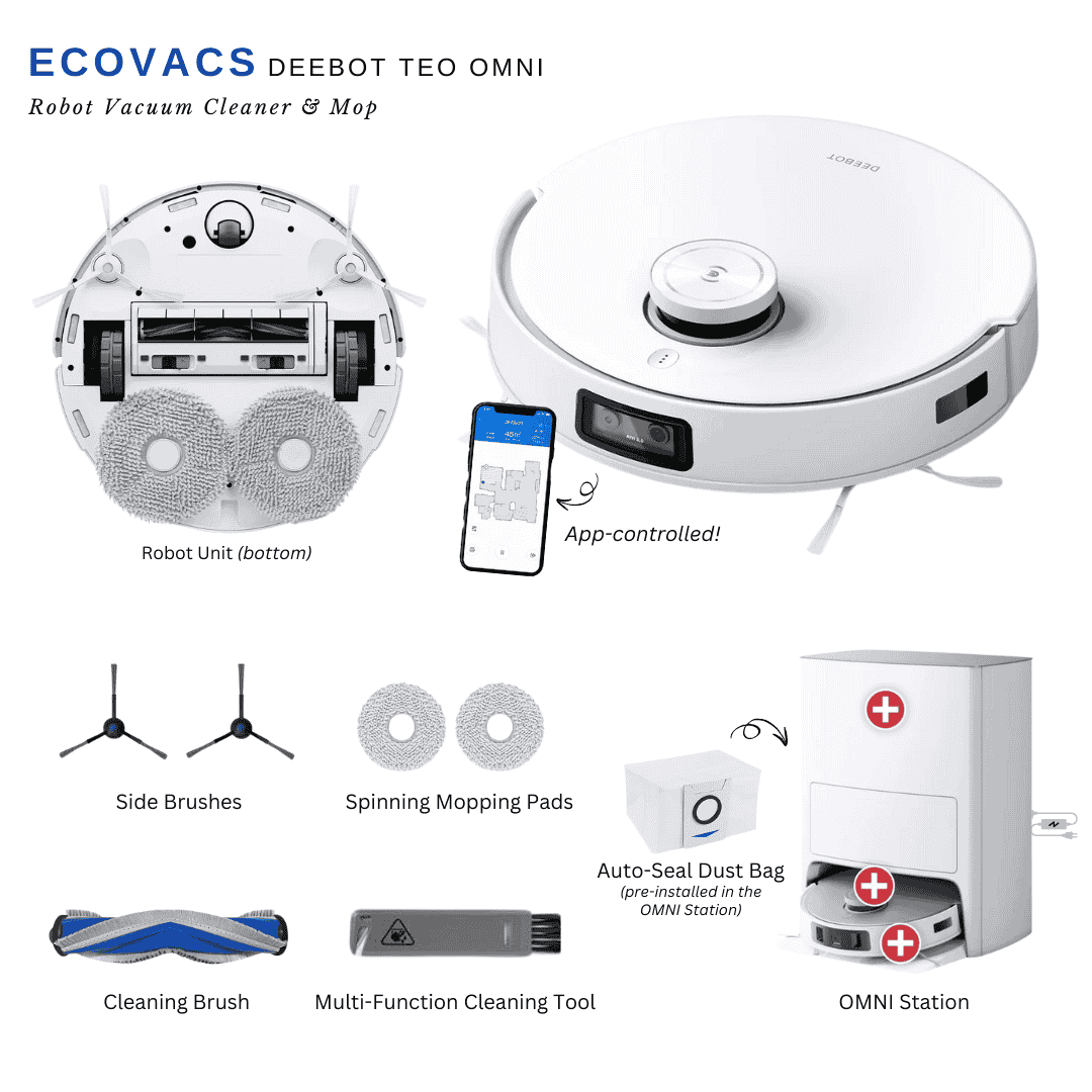 Ecovacs Deebot Teo Omni Robot Vacuum Cleaner & Mop