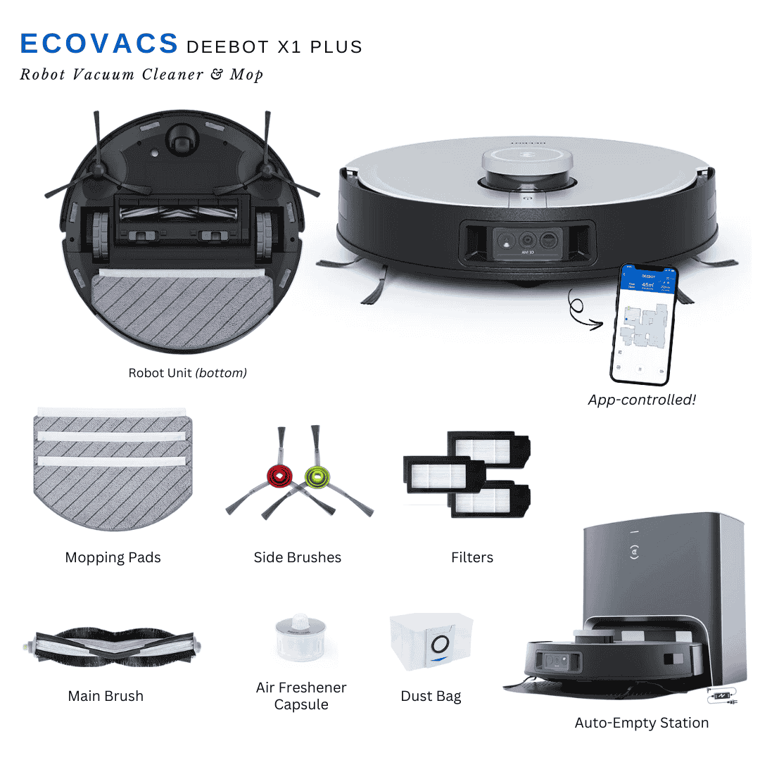 Ecovacs Deebot X1 Plus Robot Vacuum Cleaner & Mop