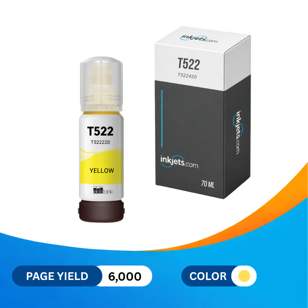 Epson T522 (T522420-S) Yellow Standard Yield Compatible Ink Bottle, 70 ml