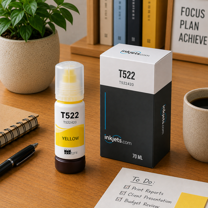 Epson T522 (T522420-S) Yellow Standard Yield Compatible Ink Bottle, 70 ml