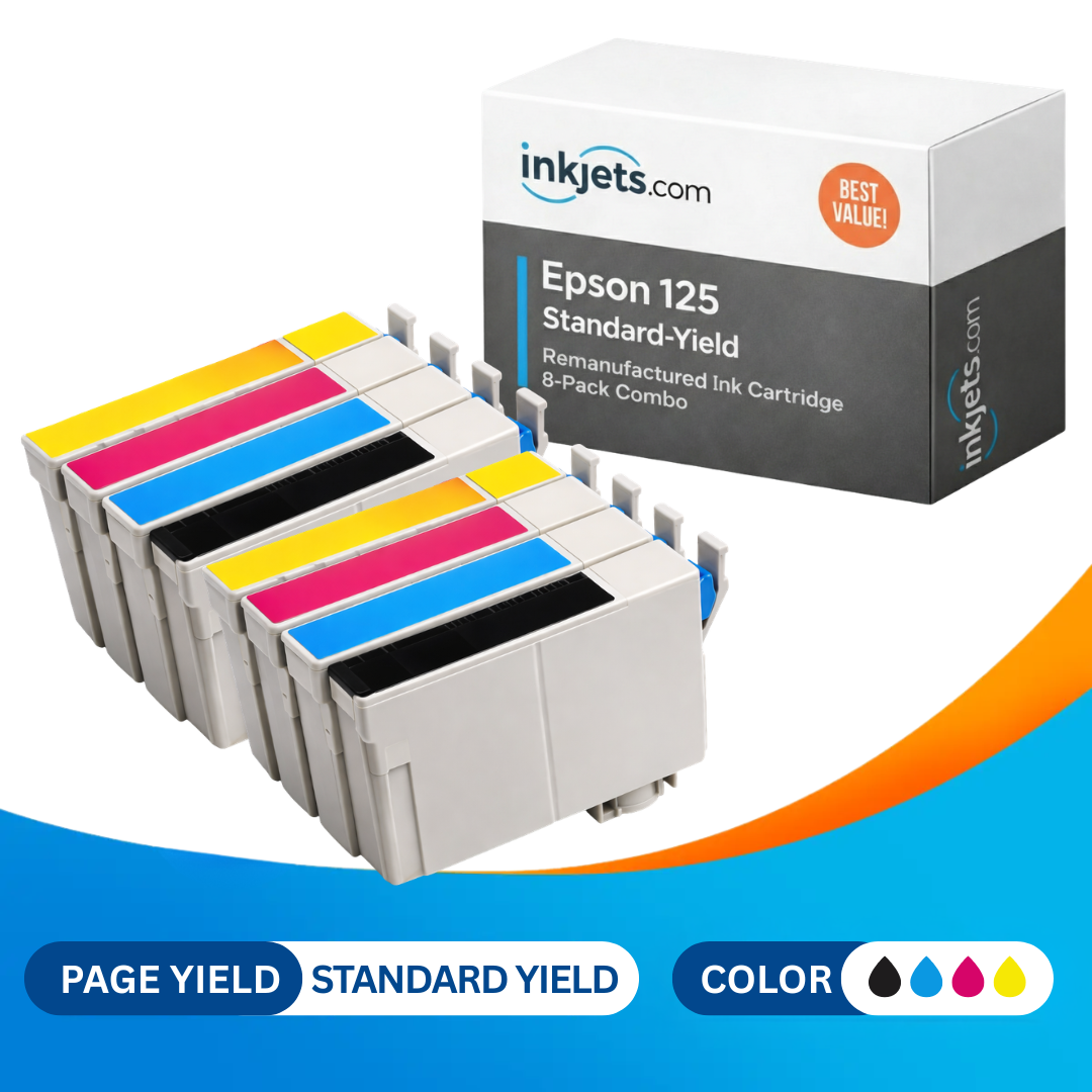 Epson 125 Remanufactured Standard-Yield Ink Cartridge 8-Pack Combo
