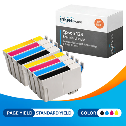Epson 125 Remanufactured Standard-Yield Ink Cartridge 8-Pack Combo
