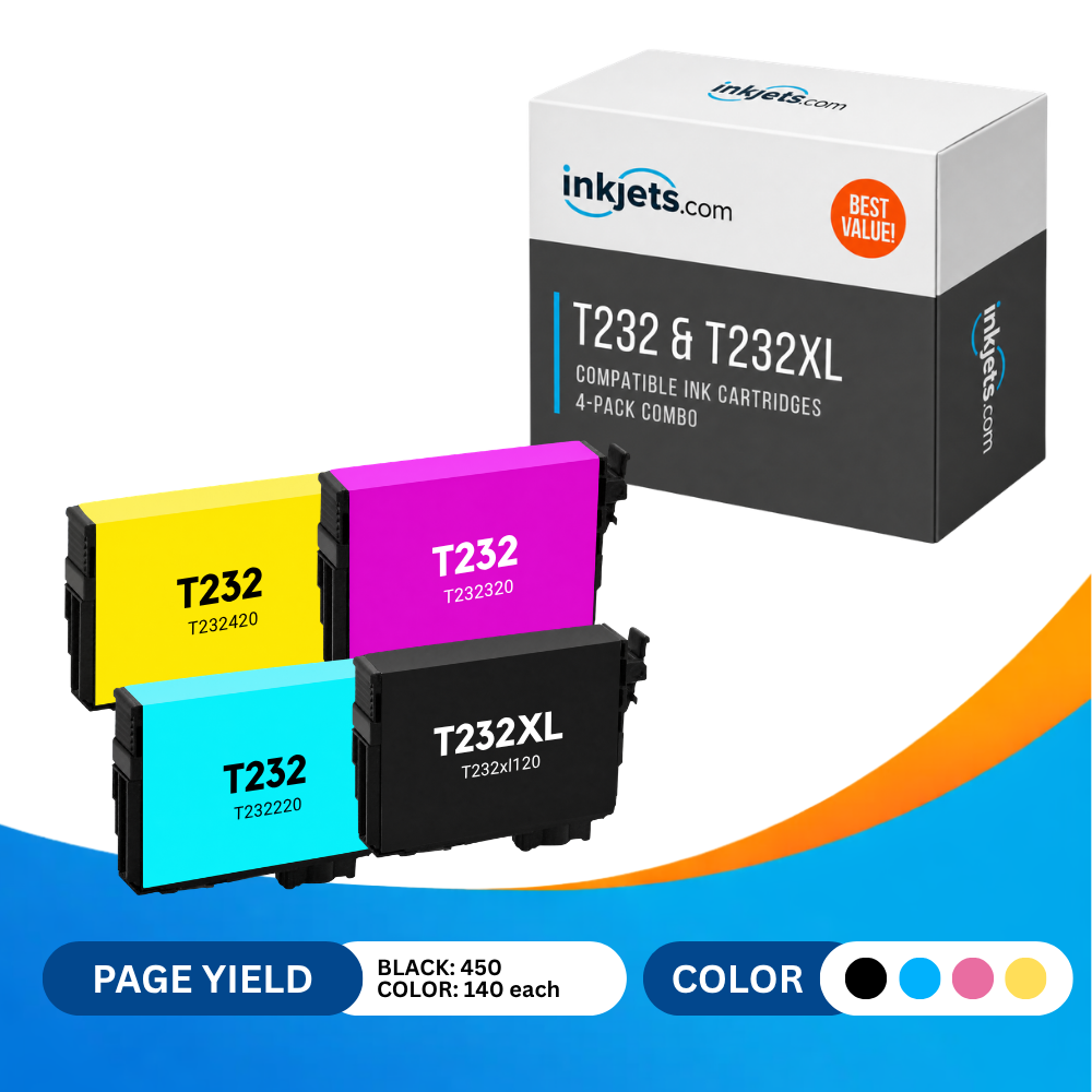 Epson T232 & T232XL Compatible High & Standard Yield Ink Cartridge 4-Pack Combo