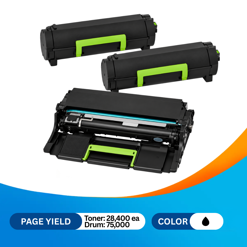 Lexmark 66S1H00 & 66S0Z00 Black Compatible High-Yield Toner and Drum 3-Pack