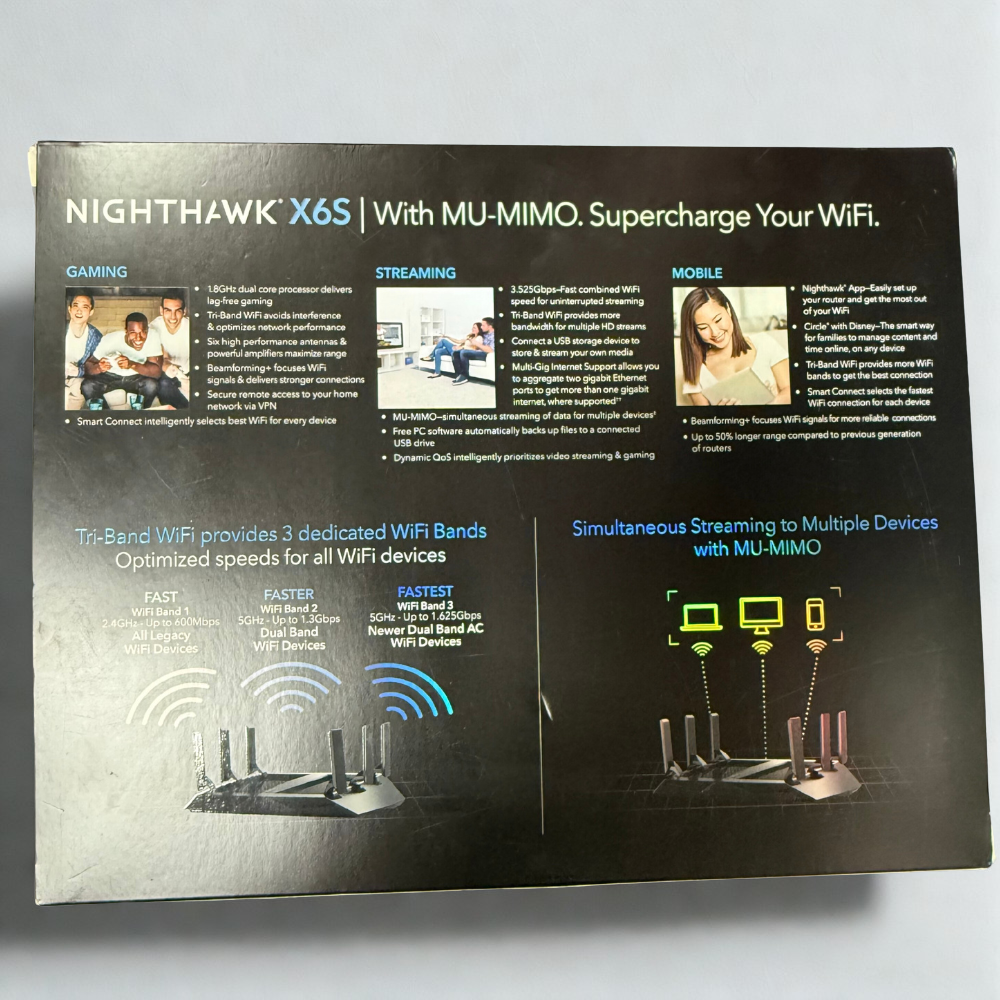 NETGEAR Nighthawk X6S AC3600 Tri-Band WiFi Router (R7960P)