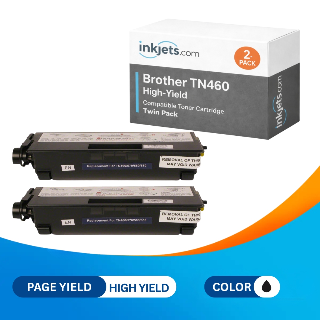 Brother TN460 Black Compatible High-Yield Toner Cartridge Twin Pack