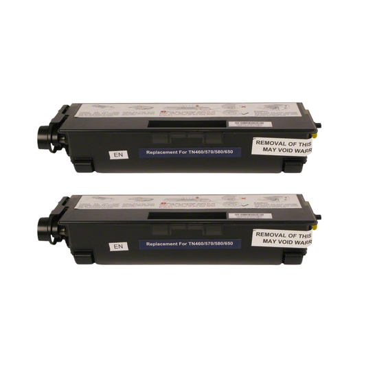 Brother TN460 Black Compatible High-Yield Toner Cartridge Twin Pack