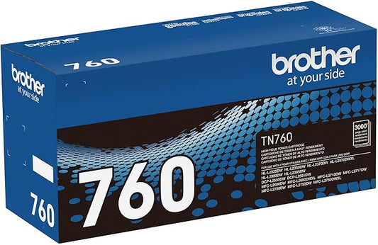 Brother TN760 Black High Yield Original Toner Cartridge (OEM)