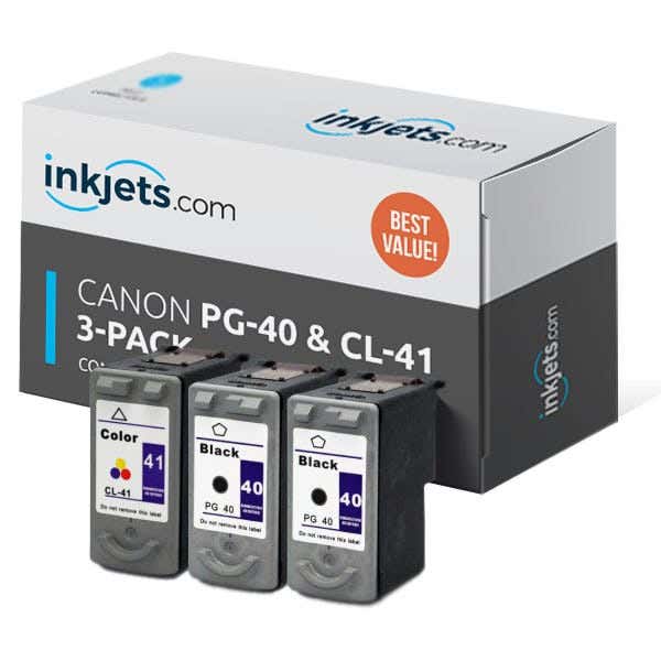 Canon PG-40 & CL-41 Remanufactured Ink Cartridge 3-Pack Combo