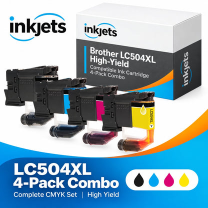 Brother LC504XL High Yield Compatible Ink Cartridge 4-Pack Combo