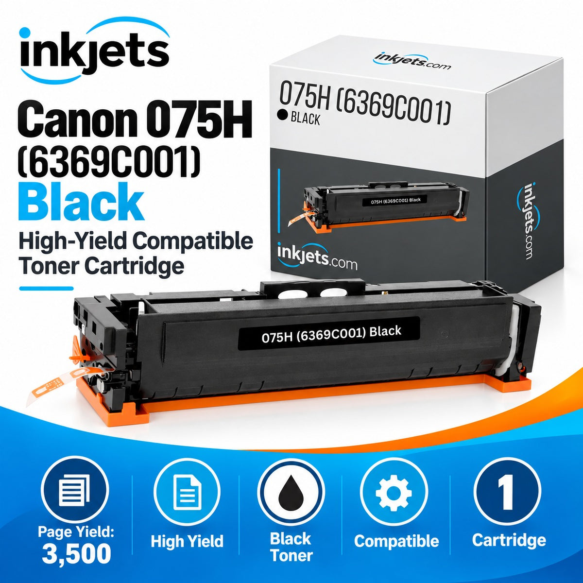 Canon 075H (6369C001) Black High-Yield Compatible Toner Cartridge