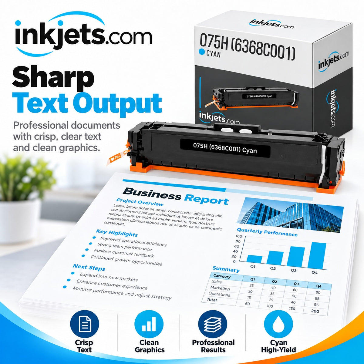 Canon 075H (6368C001) Cyan High-Yield Compatible Toner Cartridge