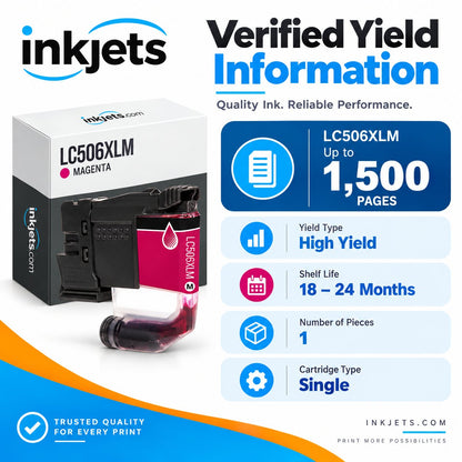 Brother LC506XLM Magenta High Yield Compatible Ink Cartridge