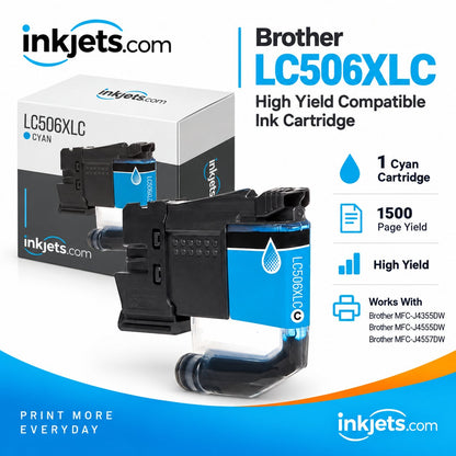 Brother LC506XLC Cyan High Yield Compatible Ink Cartridge
