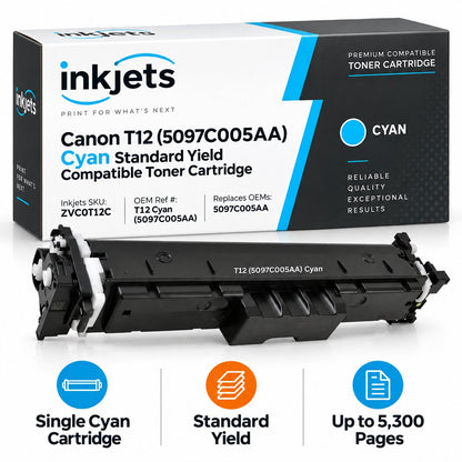 Canon T12 (5097C005AA) Cyan Standard Yield Compatible Toner Cartridge