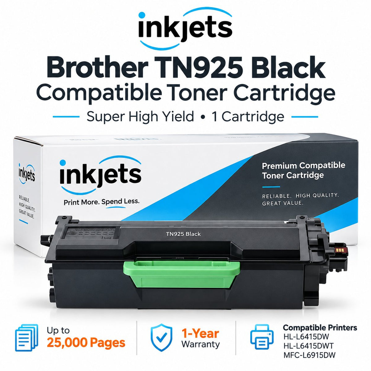 Brother TN925 Black Super High Yield Compatible Toner Cartridge