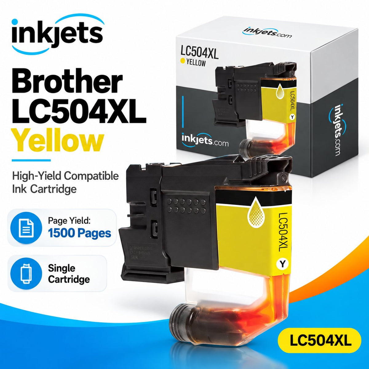 Brother LC504XLY Yellow High Yield Compatible Ink Cartridge