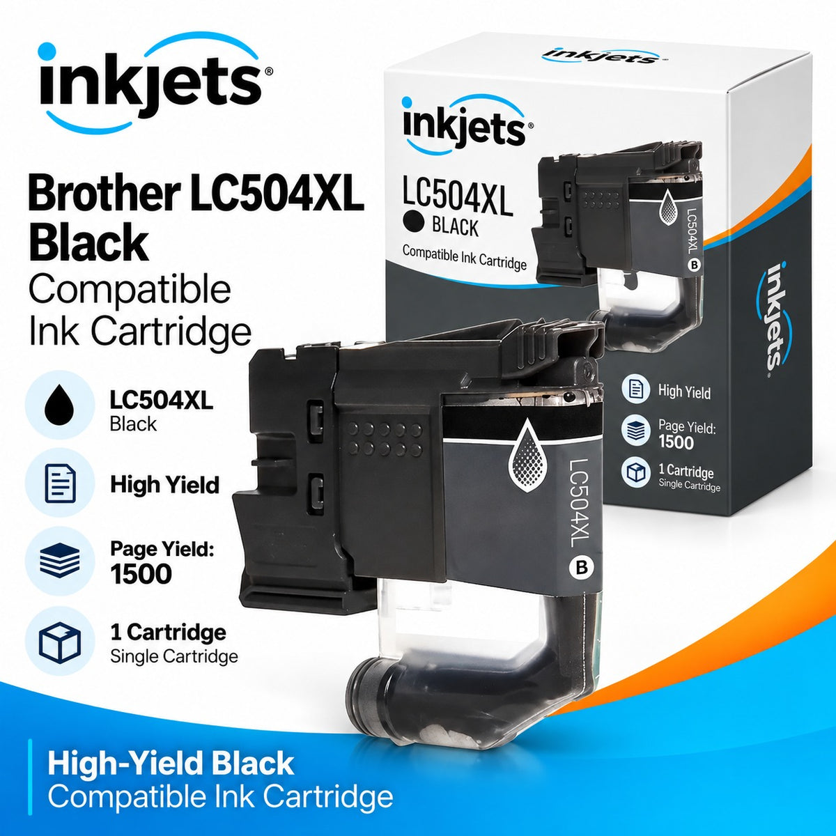 Brother LC504XLBK Black High Yield Compatible Ink Cartridge