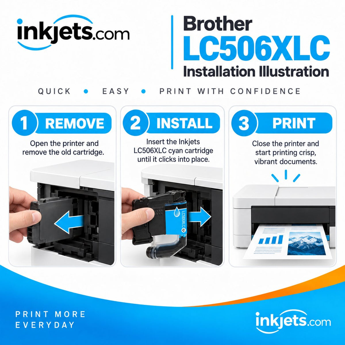 Brother LC506XLC Cyan High Yield Compatible Ink Cartridge