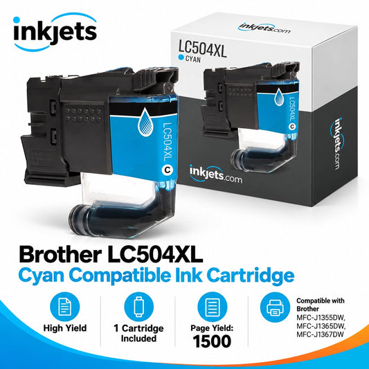 Brother LC504XLC Cyan High Yield Compatible Ink Cartridge