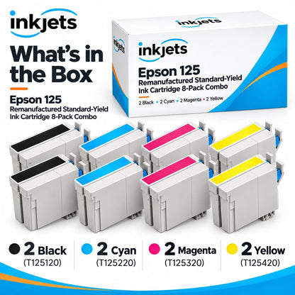 Epson 125 Remanufactured Standard-Yield Ink Cartridge 8-Pack Combo