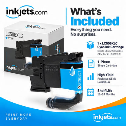 Brother LC506XLC Cyan High Yield Compatible Ink Cartridge