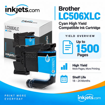 Brother LC506XLC Cyan High Yield Compatible Ink Cartridge